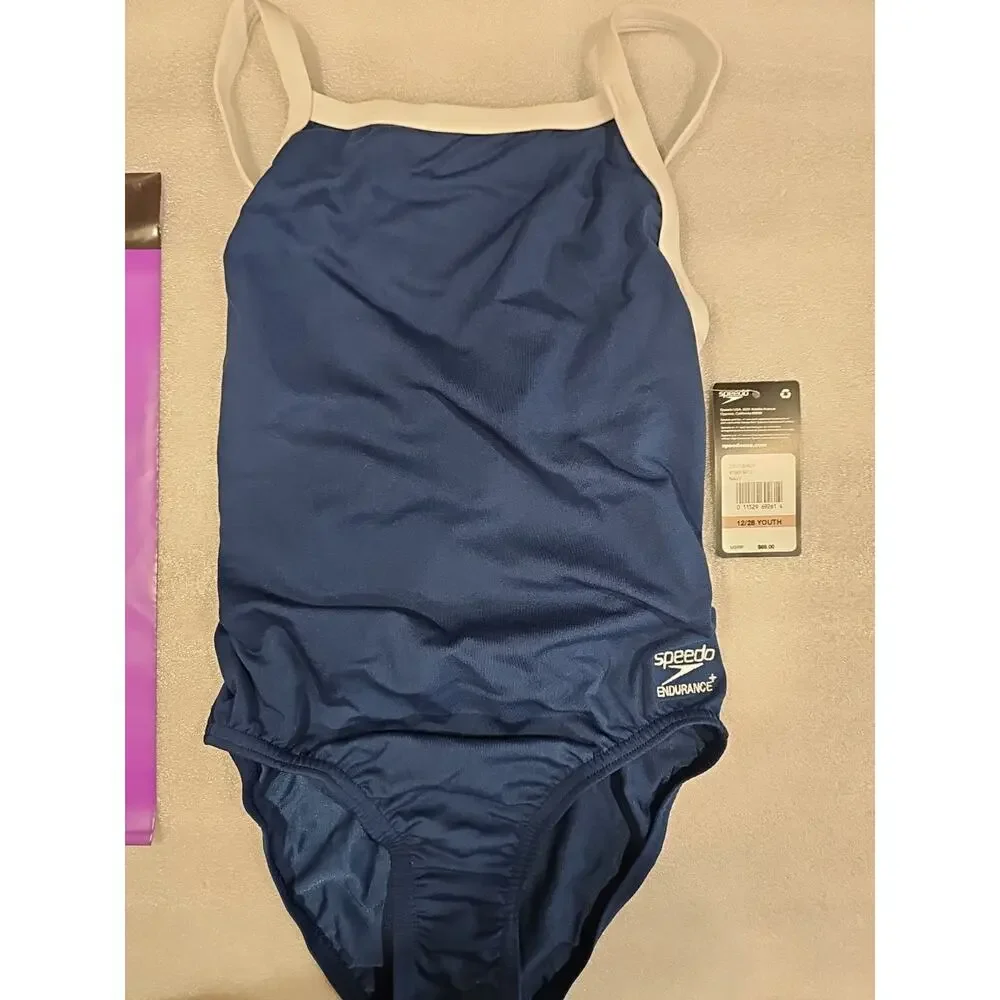Speedo Youth Girls Flyback Training Suit, Navy, Size 12/28